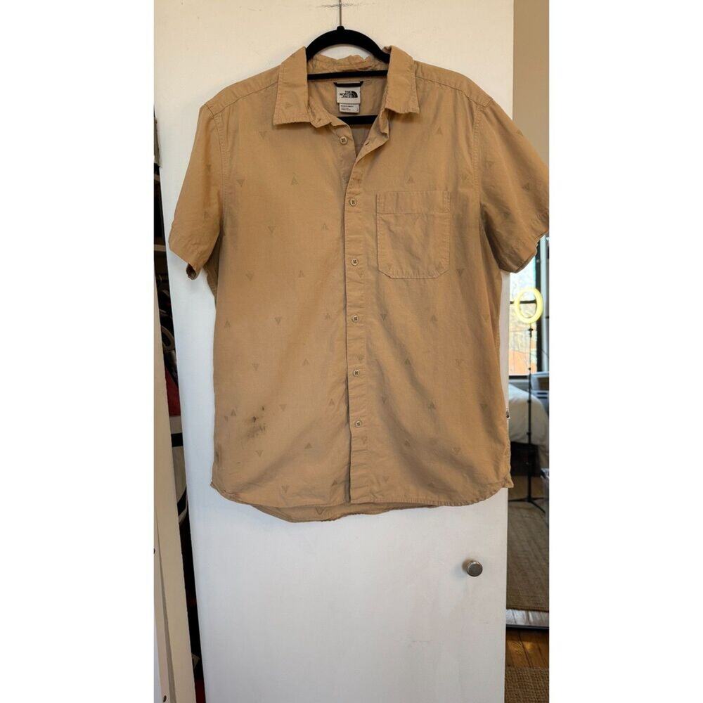Men’s The North Face | Khaki Embroidered | Short Sleeve Shirt | Size L